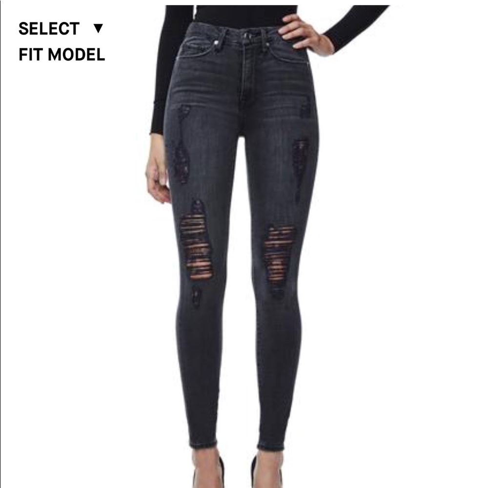 Good American Good Waist Distressed Denim